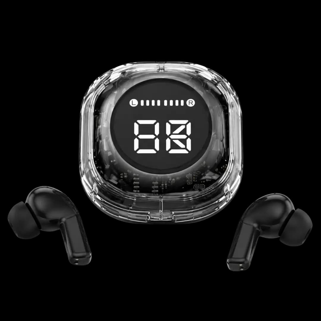 Transparent Digital Display TWS Earbuds