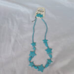 Light Green Necklace with Star Accents