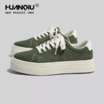 Huanqiu Green Canvas Platform Sneaker
