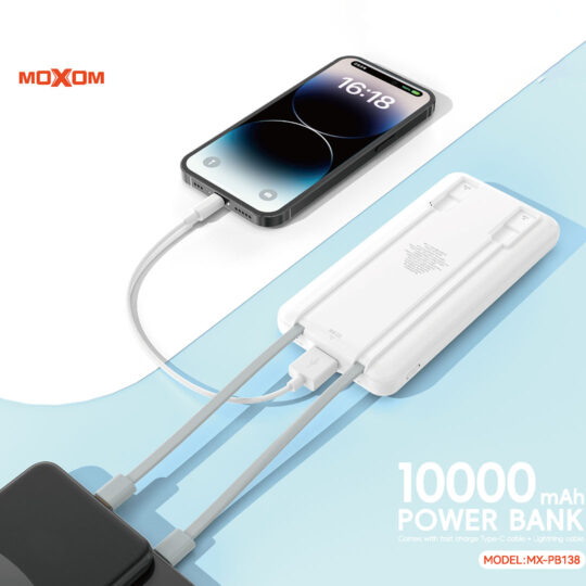 MOXOM PowerMate 4‑in‑1 Fast‑Charge Power Bank